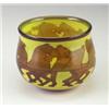 Image 1 : ORREFORS cased glass vase in acid yellow and cocoa brown of galloping horses. Etched ORREFORS, Gr...