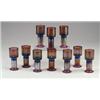 Image 1 : KAJ FRANCK for NUUTAJARVI NOTSJO (Finnish, 1911-1989) set of ten glass goblets, each with a cylin...