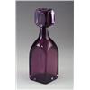 Image 1 : Large SEGUSO sommerso decanter with violet interior and cubic stopper with violet interior bubble...