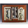 Image 1 : Oil on canvas, 1972, of stylized dress forms and a mannequin. Signed Rancusi (?) and dated. Frame...