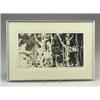 Image 1 : JOSEPH PAUL D'URSO etching, 1966,"Birches," matted and framed. (D'Urso was one of Knoll's furnitu...