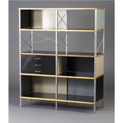 Fine CHARLES EAMES for HERMAN MILLER ESU with four open-back shelves, three-drawer unit, and thre...