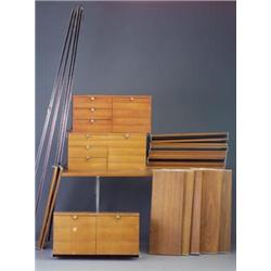 GEORGE NELSON for HERMAN MILLER CSS Unit consisting of four black-enameled aluminum uprights, one...