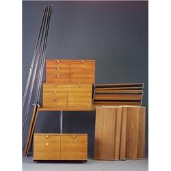 GEORGE NELSON for HERMAN MILLER CSS Unit consisting of four black-enameled aluminum uprights, one...