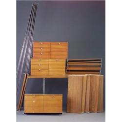 GEORGE NELSON for HERMAN MILLER CSS Unit consisting of four black-enameled aluminum uprights, one...