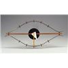 Image 1 : GEORGE NELSON for HOWARD MILLER rare "Eye Clock," wall-mounted with two brushed brass "lids", bla...
