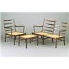 Image 1 : OLE WANSCH three-piece mahogany suite: ladderback settee, armchair and matching footstool with rat..
