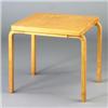Image 1 : ALVAR AALTO for ARTEK square side table with birch top and molded birch legs. Stampled AALTO DESI...