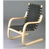 Image 1 : ALVAR AALTO for ARTEK molded birch armchair with black webbed seat. Unmarked. 34" x 23 3/4" x 26...