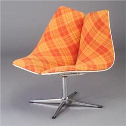 EBENA LaSALLE (Montreal) Expo '67 chair, c. 1967, with white fiberglass seat and original bright...