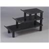 Image 1 : JAMES MONT three-tiered Chinese shelving unit, each with an upswept top and cruciform legs. Consi...