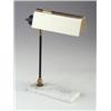 Image 1 : LIGHTOLIER swing arm desk lamp with marble base and black enemeled shaft and two-part black and w...