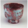 Image 1 : Fine BEATRICE WOOD straight-walled footed vessel covered in a lustered oxblood and turquoise glaz...