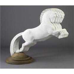 Large LALIQUE-inspired fiberglass sculptural figure, c. 1950, based on  Cinq Chevaux,  a LALIQUE...