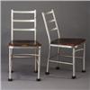 Image 1 : Pair of WARREN McARTHUR tubular aluminum side chairs with three horizontal slats to back and orig...
