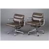 Image 1 : CHARLES EAMES for HERMAN MILLER pair of Soft Pad aluminum armchairs with swivel mounts, both with...