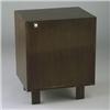 Image 1 : GEORGE NELSON for HERMAN MILLER dark walnut veneer cabinet with one door with brushed chrome pull...