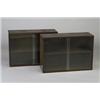 Image 1 : Pair of GEORGE NELSON for HERMAN MILLER dark walnut veneer cabinets, each with interior shelf and...