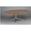 Image 1 : FLORENCE KNOLL for KNOLL oval dining/conference table with oval walnut veneer top on chrome pedes...