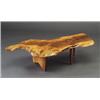 Image 1 : Fine GEORGE NAKASHIMA walnut coffee table with free-edge plank top, inclusions and two rosewood b...
