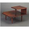 Image 1 : Rare and early GEORGE NAKASHIMA walnut corner table, 1954, with chip-corner square plank top and...