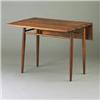 Image 1 : GEORGE NAKASHIMA walnut drop-leaf table with dowel stretchers on tapering dowel legs. Unmarked. E...