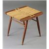 Image 1 : GEORGE NAKASHIMA stool with woven grass seat. Minor break to grass seat. Marked. 17