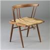 Image 1 : GEORGE NAKASHIMA walnut grass-seated dining chair. Minor fraying to seat. Unmarked. 26 1/2" x 24"...