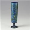 Image 1 : Italian ceramic chalice-shaped vase with cylindrical body on a pedestal foot with impressed figur...