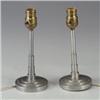 Image 1 : Pair of brushed aluminum Art Deco boudoir lamps. Unmarked. Overall: 10 1/2' x 4 1/4" $100 - 200...