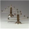 Image 1 : Pair of G. DELASSALLE (French) Art Deco metal candelabras, each with seven stepped branches, bras...
