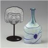 Image 1 : Two Scandinavian glass pieces: ERIC HOGLUND stylized head of a woman in clear glass mounted in a...