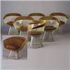 Image 1 : Seven WARREN PLATNER pieces: lounge upholstered in brown velveteen, on spindles wire base and six...