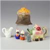 Image 1 : Six assorted ceramic pieces: NICODEMUS koala bear figurine in brown and teal, molded cabinet pitc...