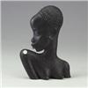 Image 1 : Cast-iron bust of an African woman in profile with one raised shoulder. Unmarked. 14 1/2" x 10" $...