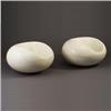 Image 1 : Pair of egg chairs in the style of Eero Aarnio, enameled white. 22" x 35" dia. $600 - 900...