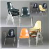 Image 1 : Eighteen CHARLES EAMES for HERMAN MILLER fiberglass-shell student desk chairs in assorted colors...