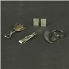 Image 1 : Five pieces of mid-century modern silver jewelry: three by HENRY STEIG, a pair of rectangular cuf...