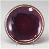 Image 1 : MAIJA GROTELL hand-thrown stoneware plate with raspberrry flambe interior and brown luster exteri...