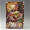 Image 1 : JEAN AMES (nee Goodwin, b. 1905) polychrome enamel on copper composition, "The Garden," of styliz...