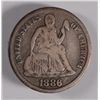 Image 1 : 1886-S SEATED DIME, VG  SCARCE