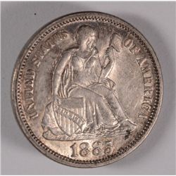 1885 SEATED DIME, MS-64 NICE