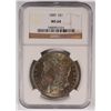 Image 1 : 1889 MORGAN SILVER DOLLAR, NGC MS-64, RAINBOW COLORS ON BOTH SIDES!