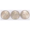 Image 2 : Lot of Three 1921 Morgan Dollars Au/BU Look like nice BU