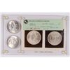 Image 2 : 1883-O and 1885 Morgan Dollars in Hamilton Mint Plastic Holder, Graded MS64/65