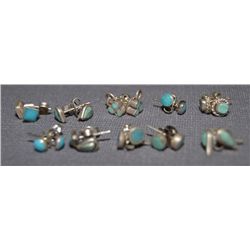 TEN PAIRS OF NAVAJO EARRINGS