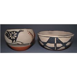 TWO SANTO DOMINGO POTTERY BOWL
