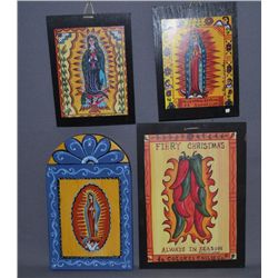 FOUR MEXICAN RETABLOS