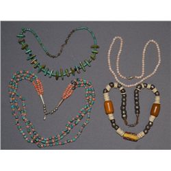 FOUR PUEBLO NECKLACES