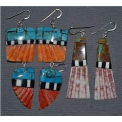 THREE PAIRS OF  SANTO DOMINGO EARRINGS